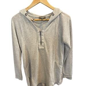 Neiman Marcus Women Small Hoodie Sweatshirt 3/4 Zip Pullover Heathered Grey
